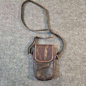 Jack Georges Brown Crossbody Unisex Travel Bag Genuine Leather RFID Protected